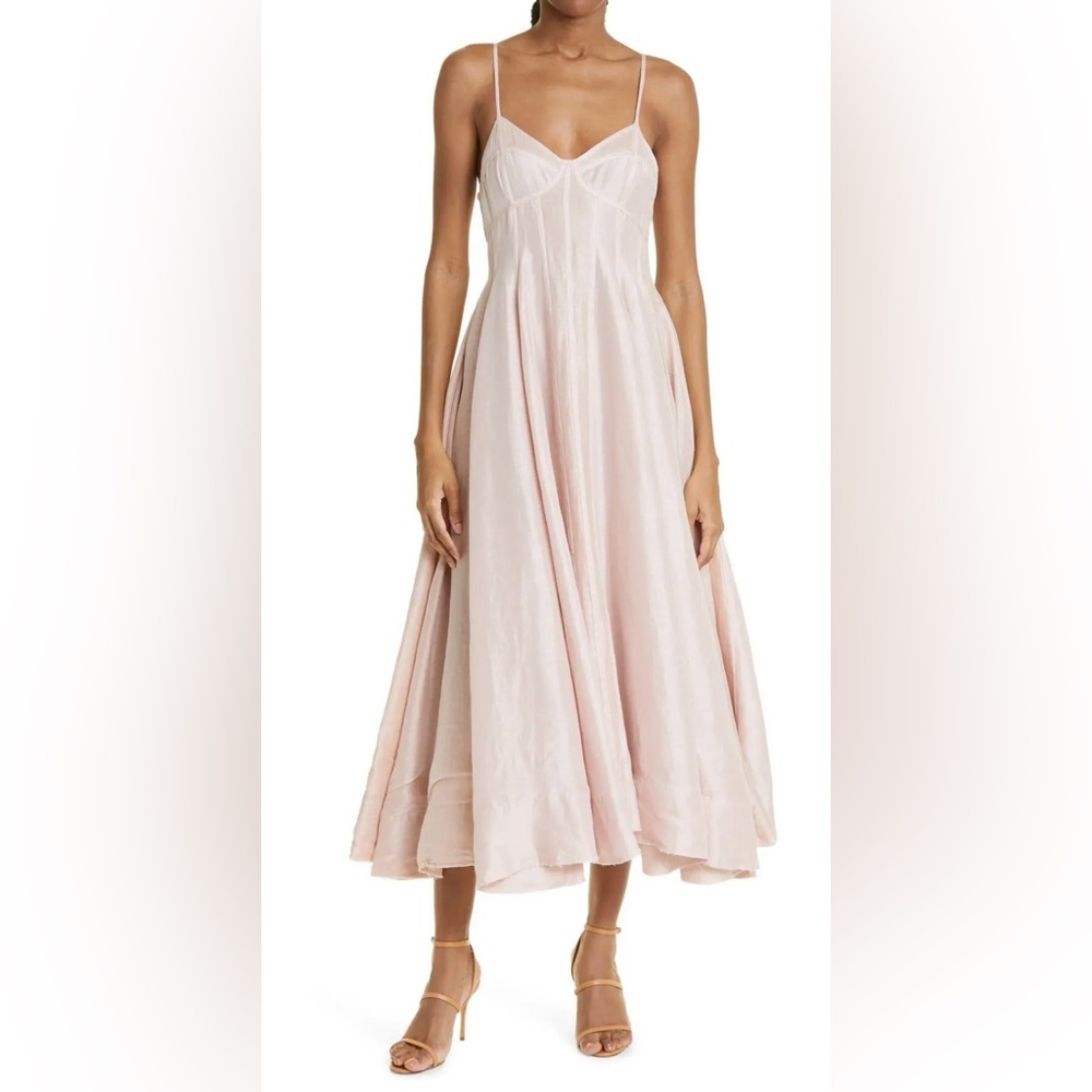 Aje Annie Blush Pink Silk Dress - Small